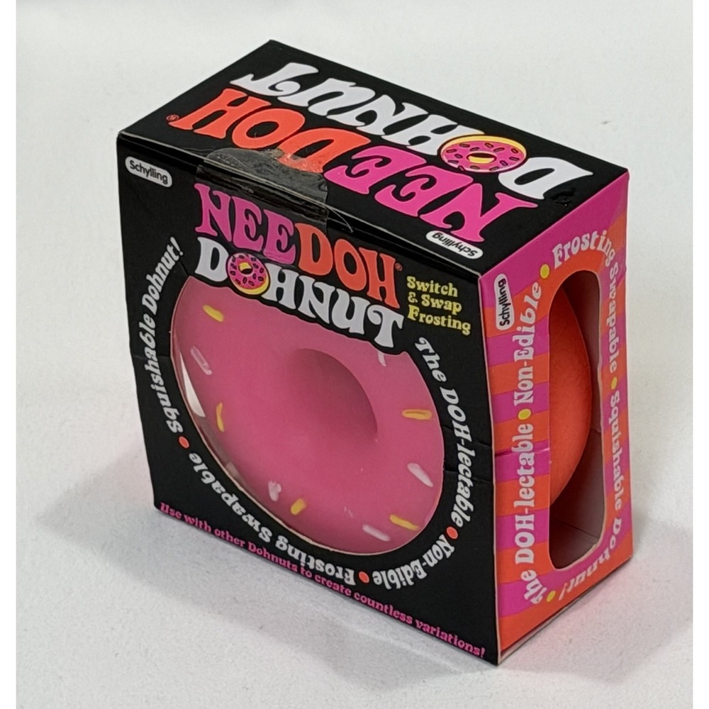 Schylling NeeDoh Donut PINK Nee Doh Sprinkles Authentic Dohnut Swapable Frosting - Picture 2 of 6
